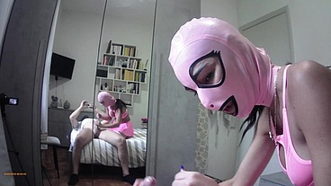 Milf POV Blowjob Video with Sexy Clothes, Fishnet Stockings and Ankle Boots with Cum in Mouth