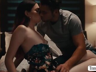 Gorgeous trans barebacked by stepbrother