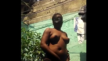 Jamaican woman naked in my garden