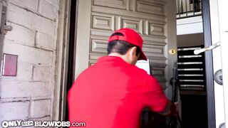 Long Tittied chick Sucks Pizza Dude