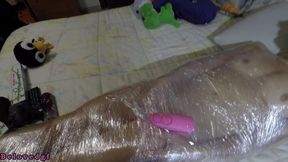 Tickle and orgasm while she is mummified