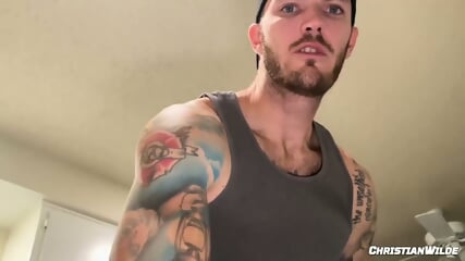 ChristianWilde: Christian Wilde Plays With His Hands To Appease His Powerful Dick