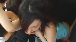 Azumi Mizushima Shows Off Her Panties Up Close While Giving Blowjob On Bus Ride