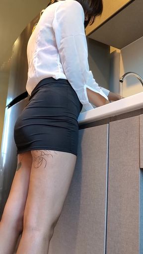 Asian College Girl First Sex on a Kitchen Table