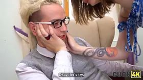 Cuck4k. little russian hoe Funky Town is toughly banged On The Couch in front of her husband