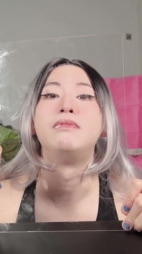 Playing with the JELLY! Have you guys seen before the jelly-like cum? (S034)