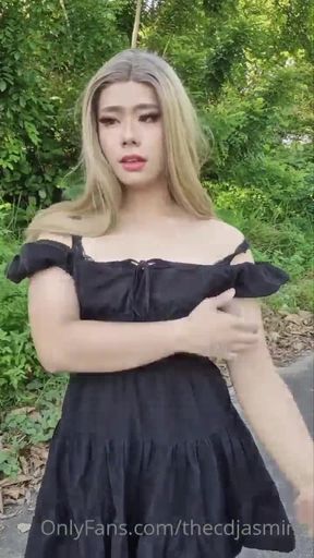 TS Jerking off & Cum in Public # 7