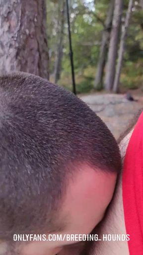 Spectacular moment from &quot;Bearded cub got his ballsack emptied by his tattooed buddy after a big hike in the woods.&quot;