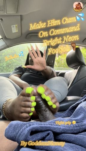 Make Him Cum On Command Bright Neon Footjob