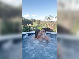 Outdoor Sex with a Hot Golden-haired MILF in a Hot Tub - Jacuzzi