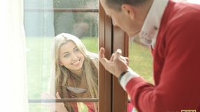 OLD4K. Beautiful gal rewards caring old stranger