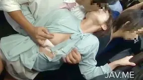 Kinky Dark-Haired Asian Swallows Big Cock While Kneeling Submissively
