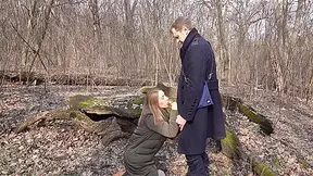 The Forest, A Girl Got On Her Knees And Start Sucking Cock