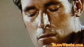 Vintage muscle gays deepthroat sucking & assfucking raw