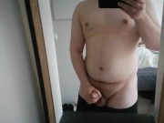 19-Year-Old jerks off in front of a mirror