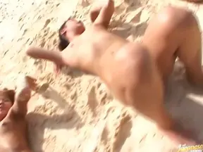 Hot outdoor milf group sex!