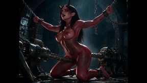 ai generated - an extreme session of a succubus enjoying several sex devices