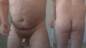 Come shower with bear in chastity