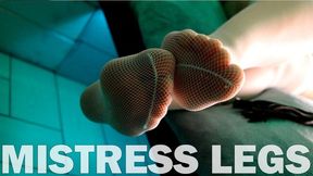 Mistress Feet Tease In White Fishnet Stockings (MOV HD)
