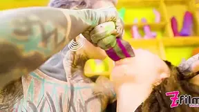 Tattooed Lesbians Fisting Until Squirting Orgasm - Pussy Fisting, Goth, Alt Punk