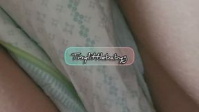 Easy up wearing Tinylittlebabyg shows off her sweet nappy before doing a little wee