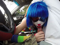 Cute clown Mikayla Mico banged in public