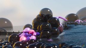 Furry latex balloon inflation destroys tight hole raw cumshot
