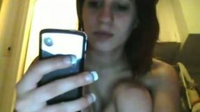 Weird brunette hottie shaves her pussy and takes a shower