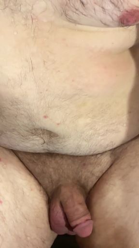 Chubby cub bear playing with his dick in the gym sauna
