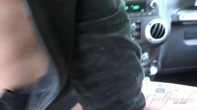 POV Elsa Jean Car Blowjob &amp; Handjob! Blonde sucks, rides hard then jerks massive cumshot