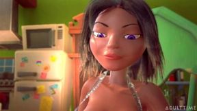 3DGSPOT Tiny Trans Fucks With Giant Busty Trans! 3D CARTOON PORN!