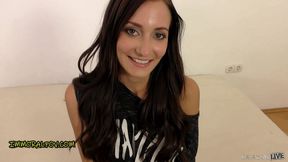 Bashful but horny Heather cannot get enough dinosaur cock in her first ever scene