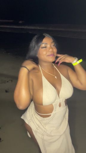 My stepsister seduces me and gives me a deepthroat blowjob on the beach   Clip 1