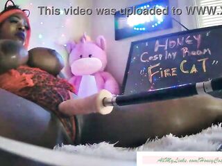 HONEY COSPLAY ROOM - FIRE CAT -- SexMachine Fucks so Good