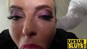UKSubSluts com - Victoria Pure's intense creampie and deep penetration after blowjob