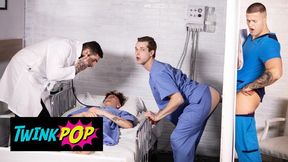 Twink - Twink Nurse Benjamin Blue Sucks Clark Delgaty's Big Cock Through A Gloryhole