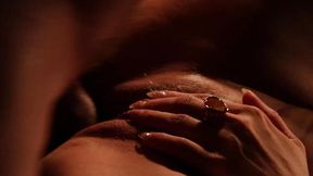 Sensual MILF loves sucking two big cocks while facesitting