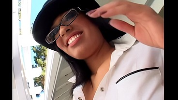 Ebony Babe Aliana Love Shows Her Big Titties And Ass And Sucks A Thick Cock