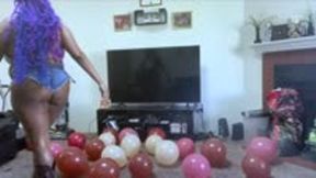 stomping - Goddess MXDominion Crushes Balloons Beneath Her Cowboy Boots with Ruthless Pleasure, foot domination, balloons, female domination  4k smaller