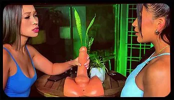 Lesbian MILF Teaches Brunette with Big Booty How to Use Sex Toy exclusive content