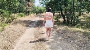 Slave Tih Is Punished to Show His Naked Pussy on the Highway