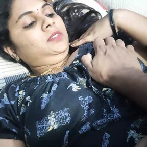 Vaishnavy&#039;s boobs suck in night by Sharun Raj, Bedroom romance, Mallu couple hot boobs suck, Hot wife boobs suck in night