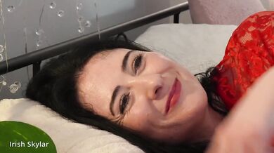 Her Irish dirty talk makes me breed her big dildo ride POV