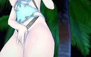 Lumine fingers her pussy on the beach - genshin impact hentai.