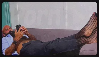 Sexy Bearded Lando Foot Fetish Socks Gay Porn