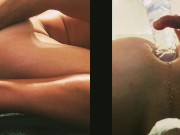 Having fun with my butt plug - Double view