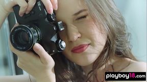 Naked all natural Ukrainian babe Serena Wood taking some erotic selfies