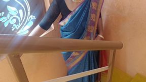 Cheating Housewife romance in stairs