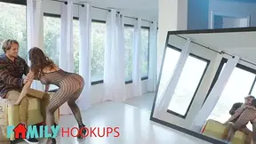 FAMILY HOOK UPS - Alexis Fawx Relieves Her Stepson�s Tension With A Hot Strip & Tit-Splattering Fun