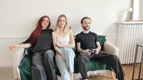 Amateur Trio 2 French Female-dominator Share A Fortunate Guy